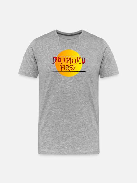 Daimoku First - Männer Premium Bio T-Shirt - Grau meliert