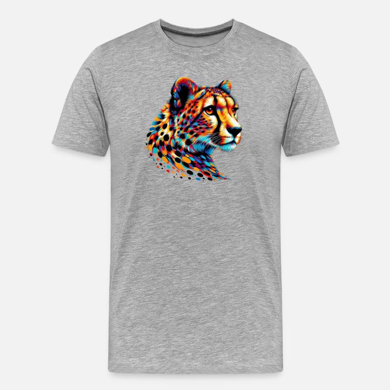 Gepard - Männer Premium Bio T-Shirt - Grau meliert