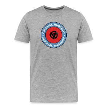 Original Rudeboy Vinyl - Men's Premium Organic T-Shirt - heather grey - Front - Damien (186cm)