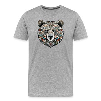 Ours - T-shirt bio Premium Homme - gris chiné - Devant - Damien (186cm)