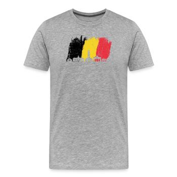 Art d’éclaboussure de la ligne d’horizon de la ville - T-shirt bio Premium Homme - gris chiné - Devant - Damien (186cm)