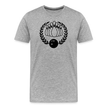 Bowling Lorbeerkranz - Männer Premium Bio T-Shirt - Grau meliert - Vorne - Damien (186cm)