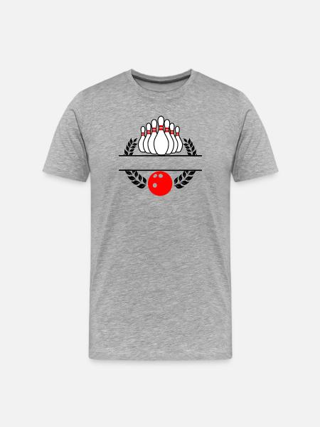 Bowling laurel wreath Red bowling - Men's Premium Organic T-Shirt - heather grey