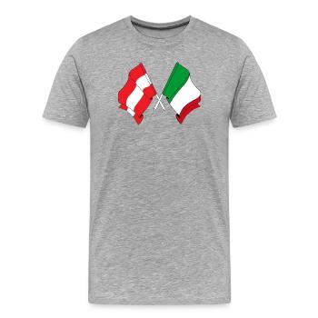 Drapeau Autriche, drapeau Italie - T-shirt bio Premium Homme - gris chiné - Devant - Damien (186cm)