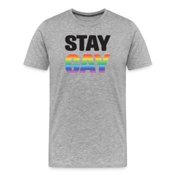 LGBTQ Pride Month - Stay Gay - Men's Premium Organic T-Shirt - heather grey - Front - Damien (186cm)