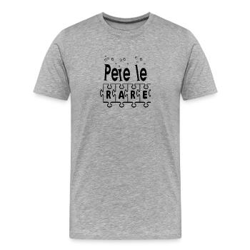 Père Le Rare Perle Rare - T-shirt bio Premium Homme - gris chiné - Devant - Damien (186cm)