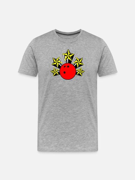 Bowling ball with stars - Men's Premium Organic T-Shirt - heather grey