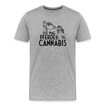 Désherbage du chanvre Canabis - T-shirt bio Premium Homme - gris chiné - Devant - Damien (186cm)