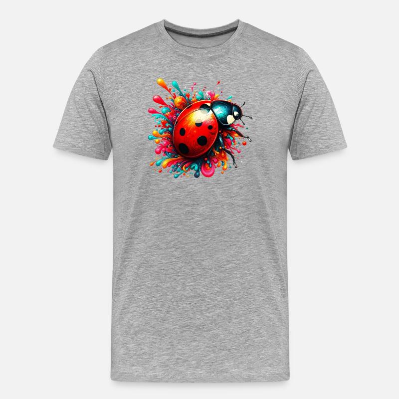 Marienkäfer - Männer Premium Bio T-Shirt - Grau meliert
