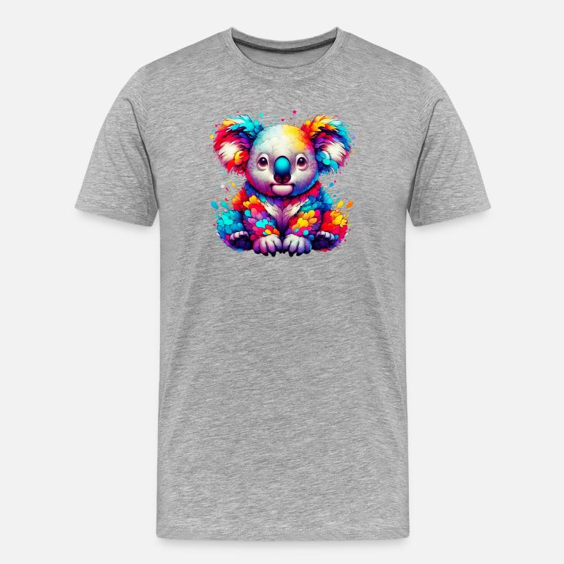 Koala - Männer Premium Bio T-Shirt - Grau meliert