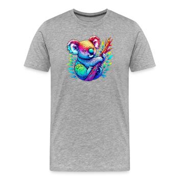 Koala - Männer Premium Bio T-Shirt - Grau meliert - Vorne - Damien (186cm)