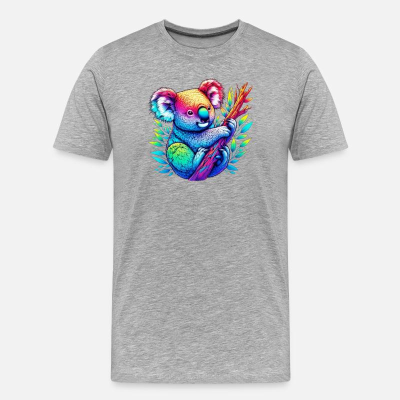 Koala - Männer Premium Bio T-Shirt - Grau meliert
