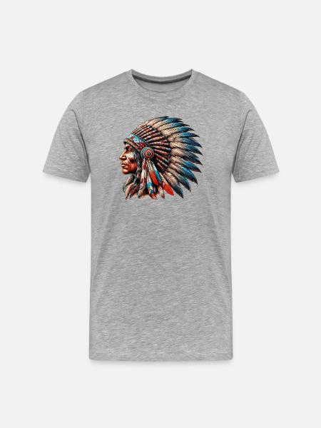 American Indian American Red Skin - Men's Premium Organic T-Shirt - heather grey