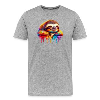 Paresse - T-shirt bio Premium Homme - gris chiné - Devant - Damien (186cm)
