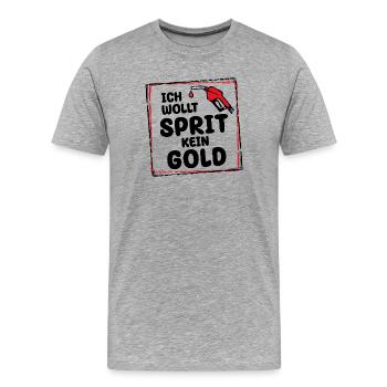 Energy Filling Station Gasoline Diesel Fuel Pump Refueling - Men's Premium Organic T-Shirt - heather grey - Front - Damien (186cm)
