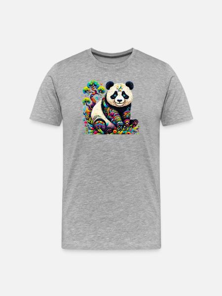 Panda - T-shirt bio Premium Homme - gris chiné
