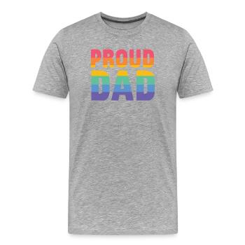 LGBT Pride Month - Stolzer Vater - Männer Premium Bio T-Shirt - Grau meliert - Vorne - Damien (186cm)