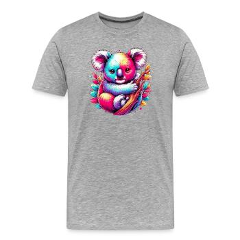 Koala - Männer Premium Bio T-Shirt - Grau meliert - Vorne - Damien (186cm)