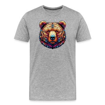 Ours - T-shirt bio Premium Homme - gris chiné - Devant - Damien (186cm)