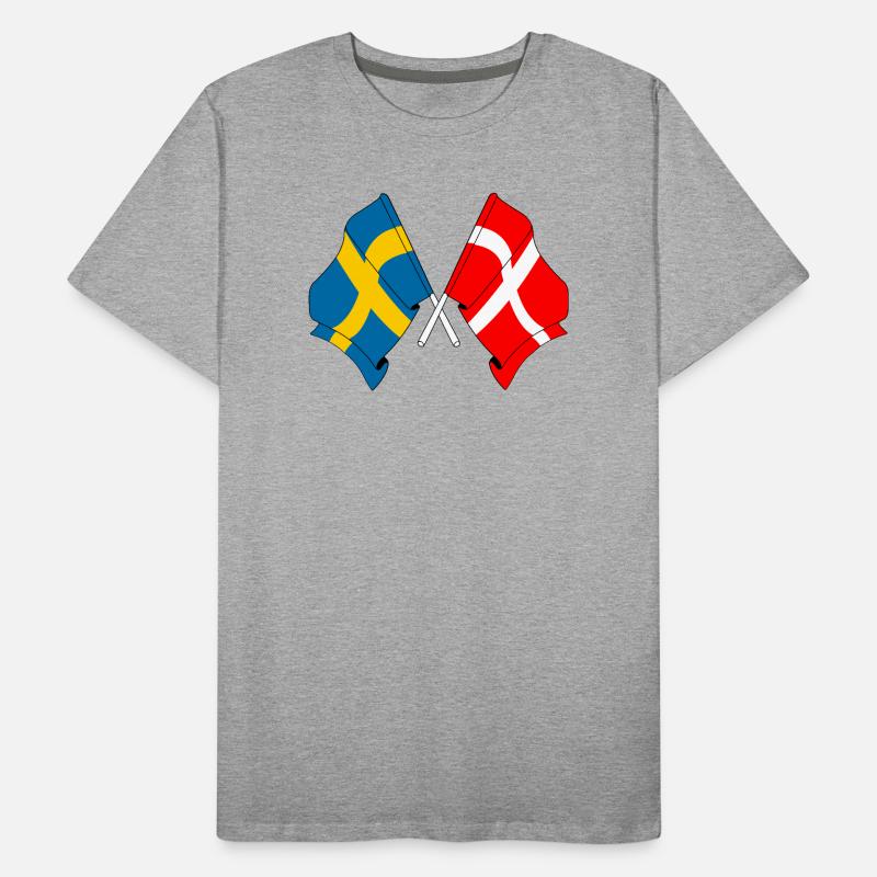 Drapeau de la Suède, drapeau du Danemark T-shirt bio Premium Homme