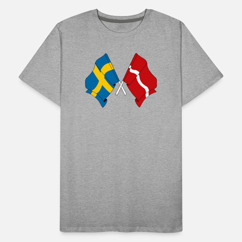 Drapeau de la Suède, drapeau de la Lettonie T-shirt bio Premium Homme