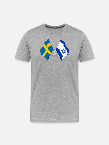 Flag Sweden, flag Israel - Men's Premium Organic T-Shirt - heather grey