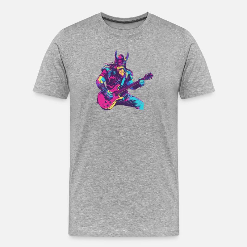 Schwerer Wikinger - Männer Premium Bio T-Shirt - Grau meliert