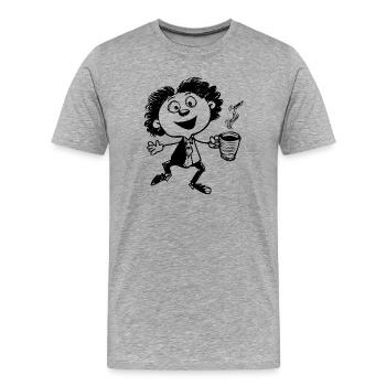 Coupe chaude - T-shirt bio Premium Homme - gris chiné - Devant - Damien (186cm)