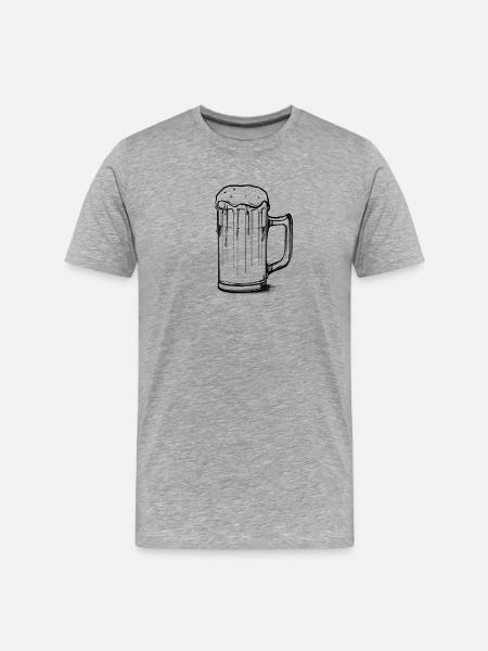 Drawn glass of beer - Men's Premium Organic T-Shirt - heather grey