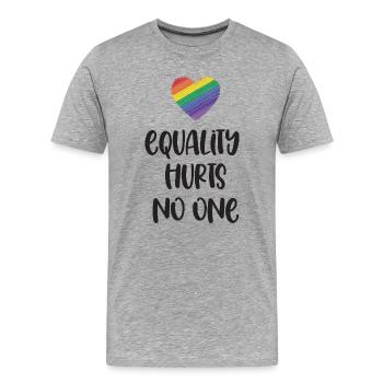 LGBT Pride Month - Equality Hurts No One - Men's Premium Organic T-Shirt - heather grey - Front - Damien (186cm)