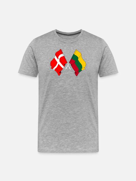 Flag Denmark, flag Lithuania - Men's Premium Organic T-Shirt - heather grey