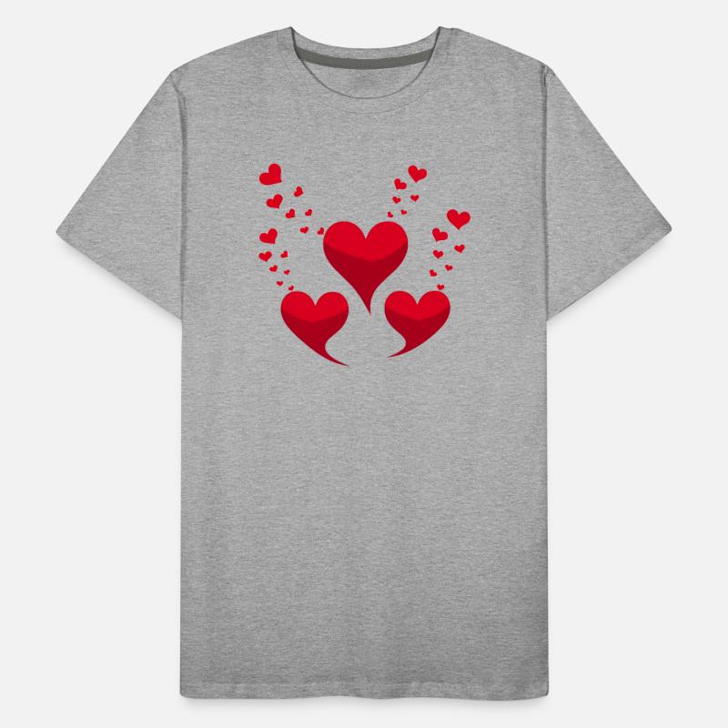 Rote Herzen Männer Premium Bio T-Shirt
