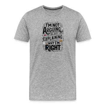 Funny quote - Men's Premium Organic T-Shirt - heather grey - Front - Damien (186cm)