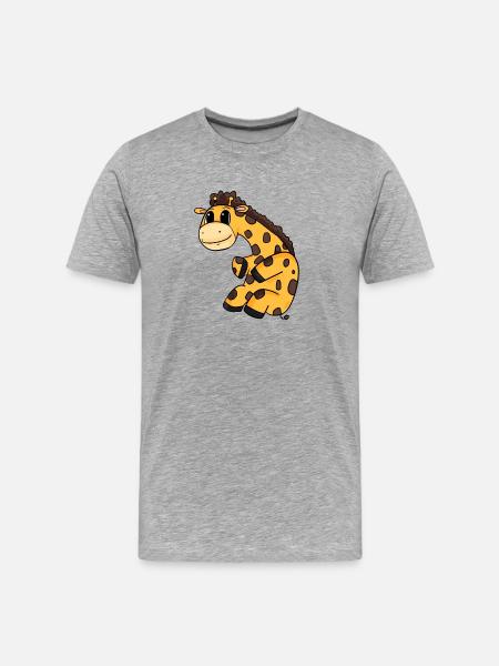 Giraffe - Men's Premium Organic T-Shirt - heather grey