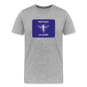 Not crazy wasp - Men's Premium Organic T-Shirt - heather grey - Front - Damien (186cm)