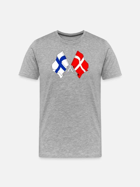 Drapeau Finlande, drapeau Danemark - T-shirt bio Premium Homme - gris chiné