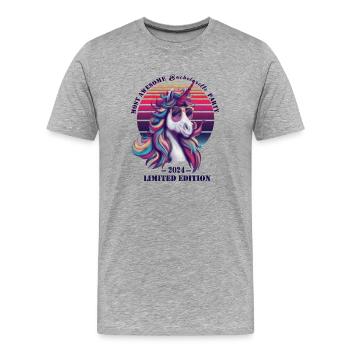 Mariée Drôle Enterrement de vie de jeune fille - T-shirt bio Premium Homme - gris chiné - Devant - Damien (186cm)
