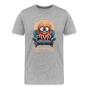 Lustige Tintenfisch - Männer Premium Bio T-Shirt - Grau meliert - Vorne - Damien (186cm)
