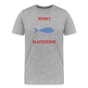 DANKE HERRIN - Männer Premium Bio T-Shirt - Grau meliert - Vorne - Damien (186cm)