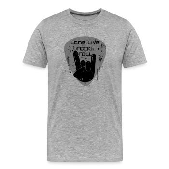 Long Live Rock 'n' Roll - Men's Premium Organic T-Shirt - heather grey - Front - Damien (186cm)