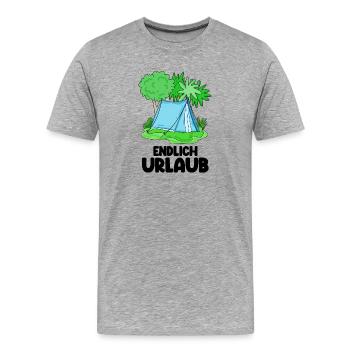 Zelt Urlaub Urlauber Zelten - Männer Premium Bio T-Shirt - Grau meliert - Vorne - Damien (186cm)