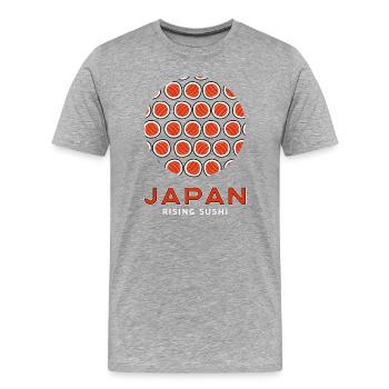 Rising Sushi (dark) - Men's Premium Organic T-Shirt - heather grey - Front - Damien (186cm)