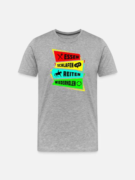 Eat, sleep, ride, repeat - Men's Premium Organic T-Shirt - heather grey