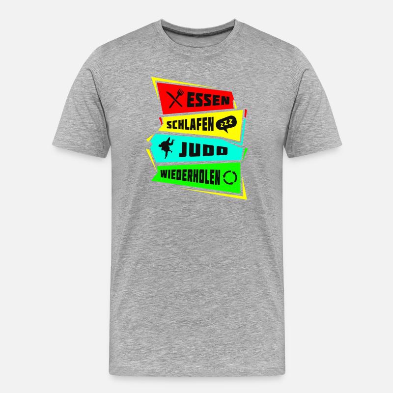 Manger dormir Judo Répéter - T-shirt bio Premium Homme - gris chiné