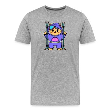 Wintersport Schifahren Winterurlaub Eishockey - Männer Premium Bio T-Shirt - Grau meliert - Vorne - Damien (186cm)