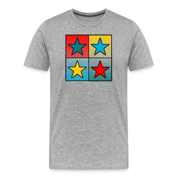 ETOILE. ETOILES. FÊTE. ANNIVERSAIRE. NOËL - T-shirt bio Premium Homme - gris chiné - Devant - Damien (186cm)