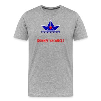HAPPY HOLIDAYS - Men's Premium Organic T-Shirt - heather grey - Front - Damien (186cm)