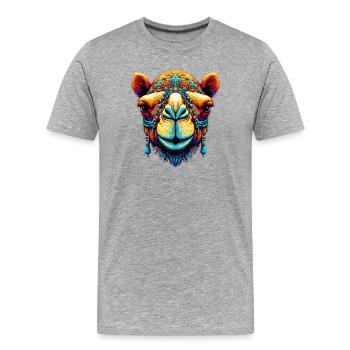 Chameau - T-shirt bio Premium Homme - gris chiné - Devant - Damien (186cm)