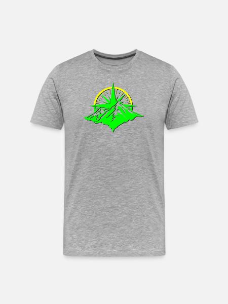 Compass With Mountain Silhouette - Men's Premium Organic T-Shirt - heather grey