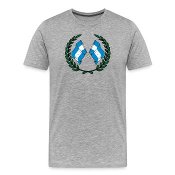 Flaggen Honduras im Lorbeerkranz - Männer Premium Bio T-Shirt - Grau meliert - Vorne - Damien (186cm)
